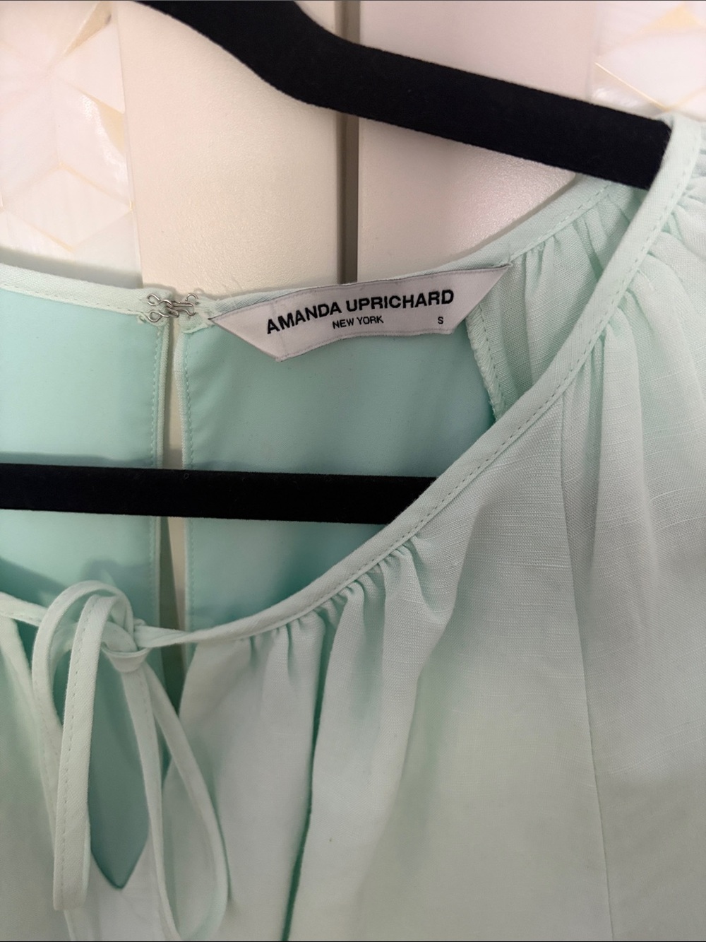 Amanda Uprichard Light Mint Tiered Smocked-Waist Dress - Picture 2 of 4